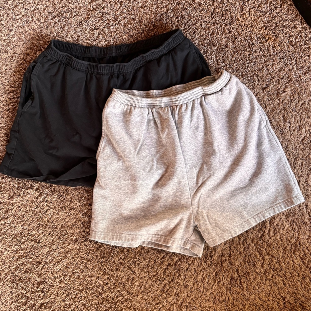 Women's Black and Gray Shorts
